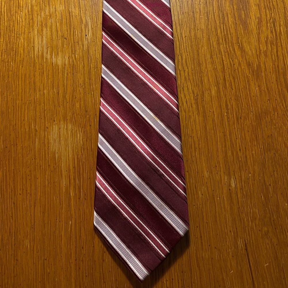 Michael Kors Neck Tie~Maroon Beige Neckwear